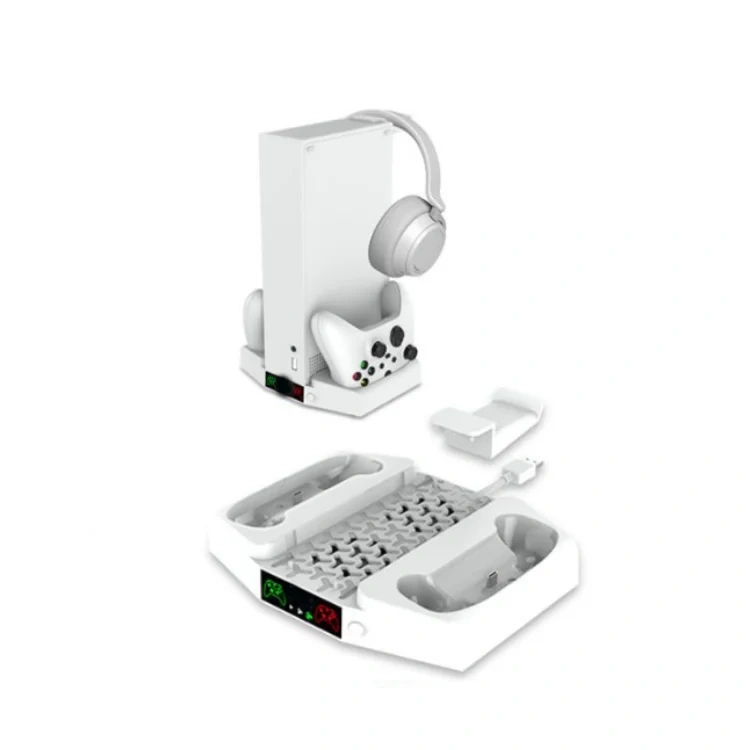 With Headset Hook Charger Cooling Fan Stand For Xbox Series Console Cooling Fan Game Controller Charging Dock Station
