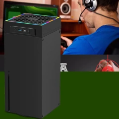 Top-mounted For Xbox Series X Cooling Fan Cooler With LED Strip Lights With 2 USB Ports Game Console Cooling Fan