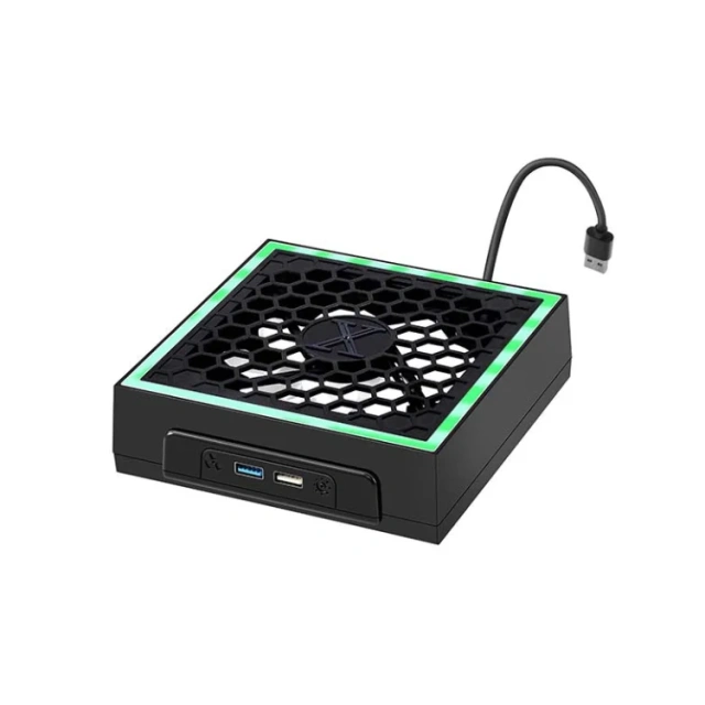 Top-mounted For Xbox Series X Cooling Fan Cooler With LED Strip Lights With 2 USB Ports Game Console Cooling Fan