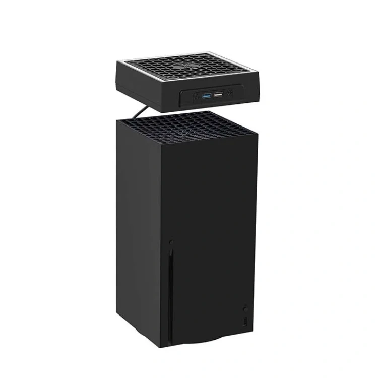 Top-mounted For Xbox Series X Cooling Fan Cooler With LED Strip Lights With 2 USB Ports Game Console Cooling Fan