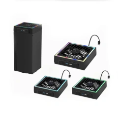 Top-mounted For Xbox Series X Cooling Fan Cooler With LED Strip Lights With 2 USB Ports Game Console Cooling Fan