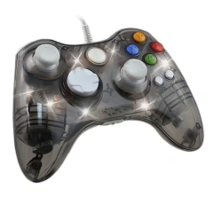 USB Transparent Wired Controller Gamepad For Xbox 360 Windows PC Clear Glowing Games Handle Controller