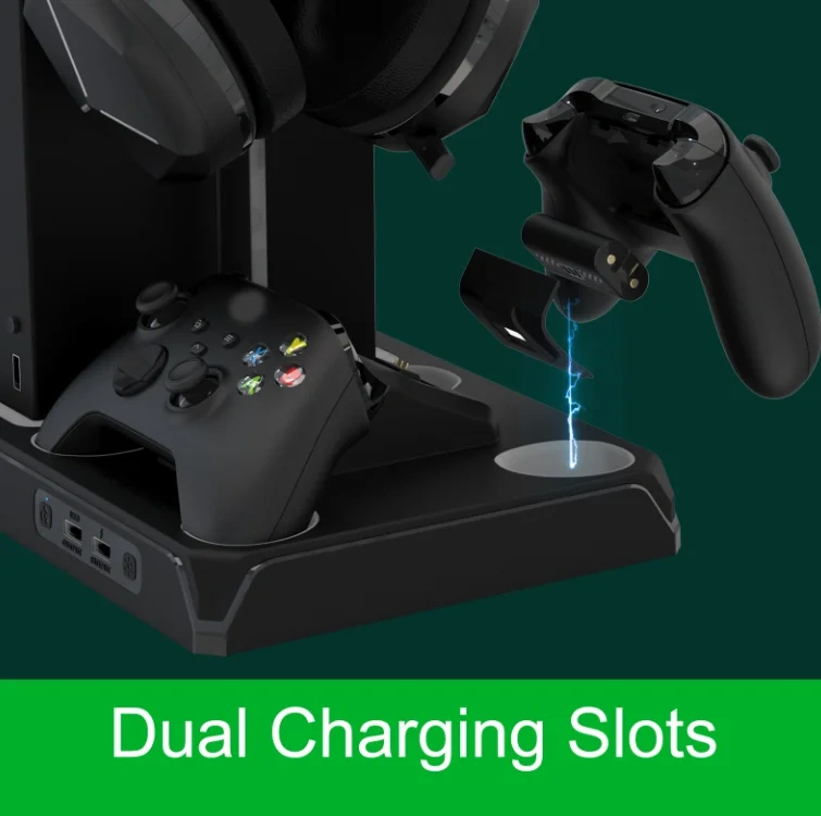 For XBOX Series X/S Controller Console Charger Bracket RGB Light Charging Cooling Fan Base Stand Multifunction Vertical Stand