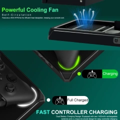 For XBOX Series X/S Controller Console Charger Bracket RGB Light Charging Cooling Fan Base Stand Multifunction Vertical Stand