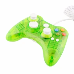 USB Transparent Wired Controller Gamepad For Xbox 360 Windows PC Clear Glowing Games Handle Controller