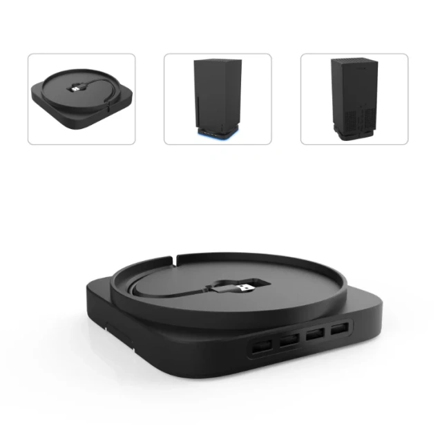 Blue Light Stand with USB 2.0 HUB For Xbox series X Console Hub Vertical Stand Holder Bracket