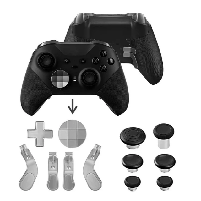 Repair Button Set Joystick Thumb D-pad Paddles 14 in 1 for XBOX ONE Elite Series 2 Gamepad