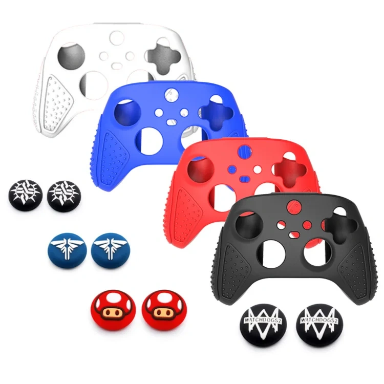 Silicone Case + Thumb Grips For XBOX Series X Controller Case Skin Anti Slip Protective Case Joystick Cover