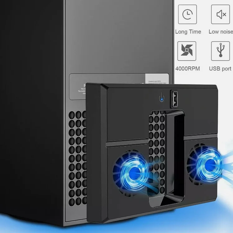 Cooling Fan Game Console Heatsink Heat Cooler For Xbox Series X Vertical External Double-Fan Cooling Fan