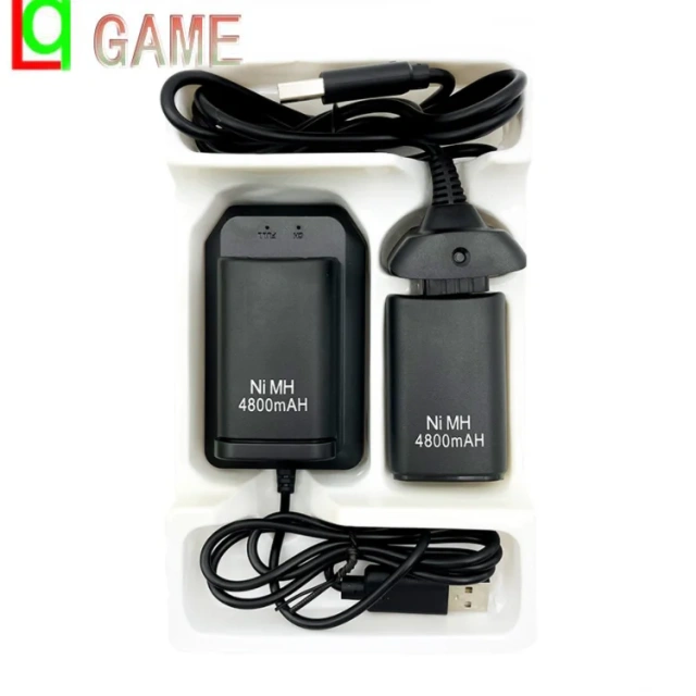 4800mAh Rechargeable Battery Pack and rechargeable Cable Kit For Xbox 360 Controller USB Charging Kit Battery Pack