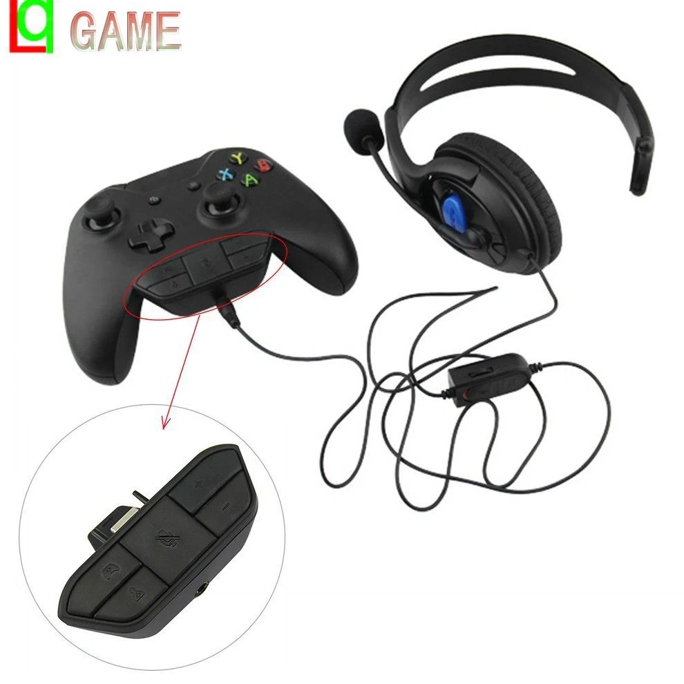Stereo Headset Adapter For Xbox One Game Controller Headset Adapter Audio Mic Headphone Converter