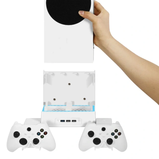 Holder RGB Wall Mount Brackets Kit Cooling Stand for Xbox Series S Console Storage Stand Base Cooling Fan
