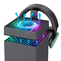 Top Cooler Temperature-Controlled RGB Storage Holder Stand for Xbox Series X Console Cooling Fan