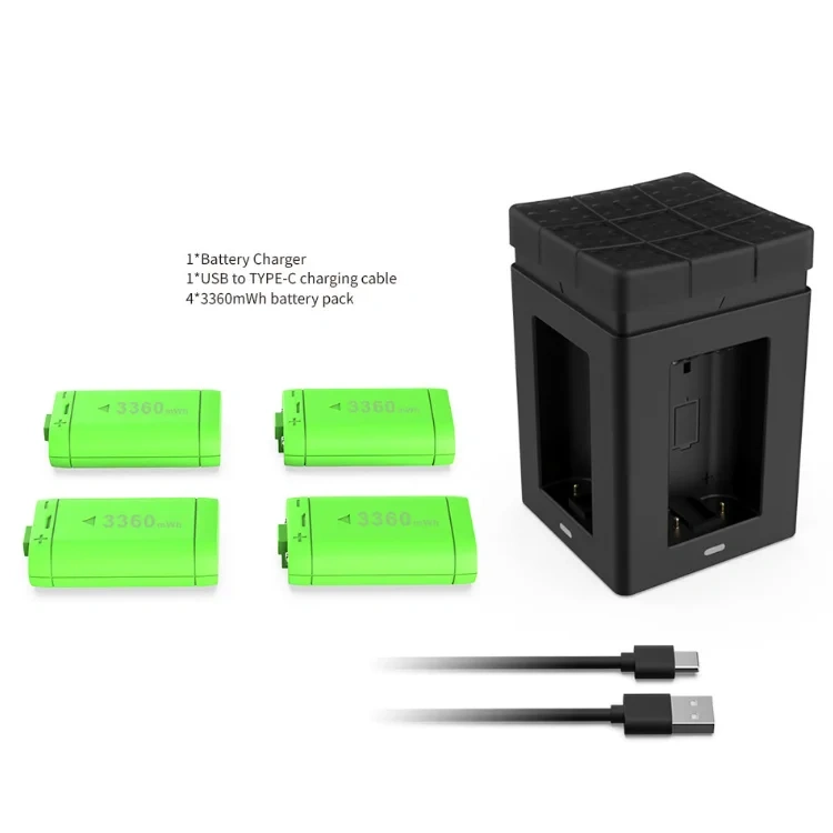 Rechargeable Controller Battery Pack with Charger for Xbox Series S/X Wireless Controller Battery Charger Charging Dock