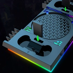 Top Cooler Temperature-Controlled RGB Storage Holder Stand for Xbox Series X Console Cooling Fan