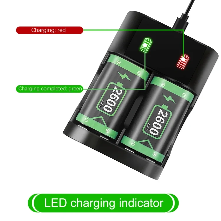 Battery Charging Dock Charger for Xbox one/S/Series X Controllers Battery Charging Dock with 2 Rechargeable Battery Packs