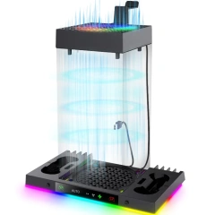 Top Cooler Temperature-Controlled RGB Storage Holder Stand for Xbox Series X Console Cooling Fan
