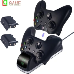Charging Station and 2xBatteries Kit for Xbox one X S Controller Dual Charging Station LED Charger Dock