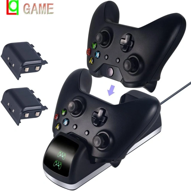 Charging Station and 2xBatteries Kit for Xbox one X S Controller Dual Charging Station LED Charger Dock