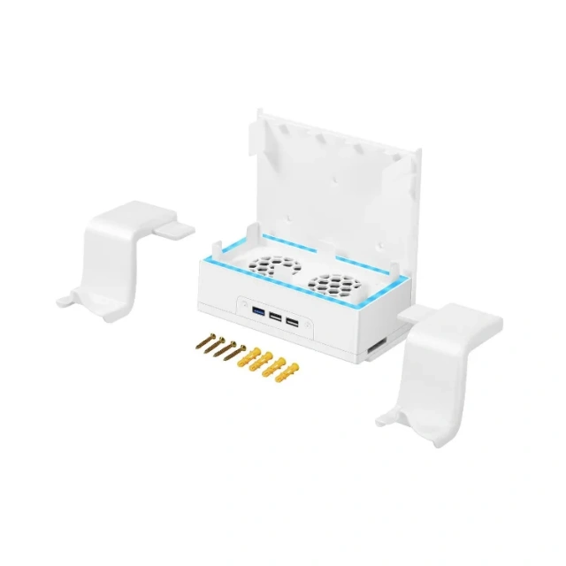 Holder RGB Wall Mount Brackets Kit Cooling Stand for Xbox Series S Console Storage Stand Base Cooling Fan