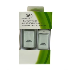 4800mAh Rechargeable Battery Pack and rechargeable Cable Kit For Xbox 360 Controller USB Charging Kit Battery Pack