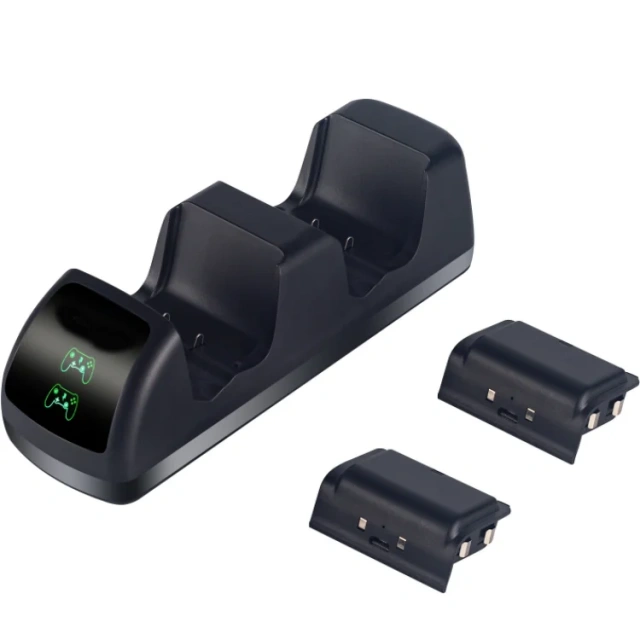 Charging Station and 2xBatteries Kit for Xbox one X S Controller Dual Charging Station LED Charger Dock