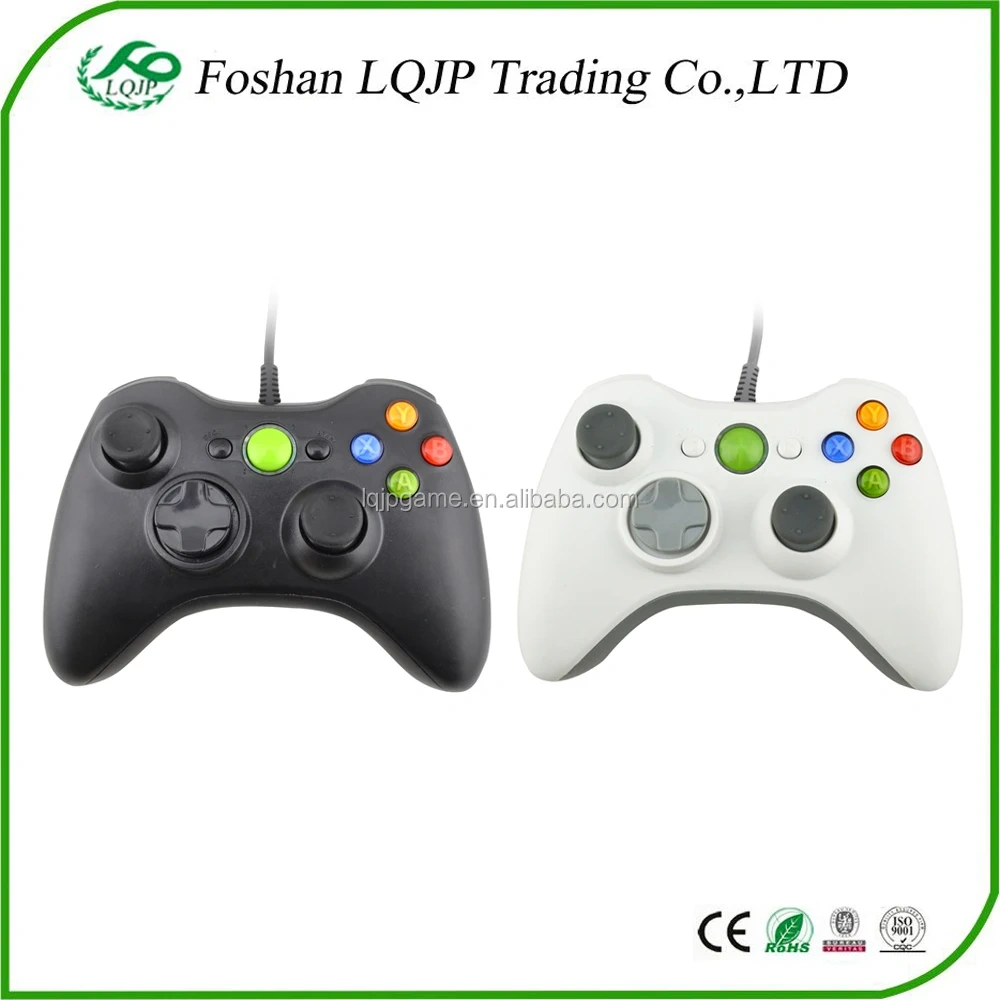 For Xbox 360 CONTROLLER WIRED Black/White USB WIRED CONTROLLER FOR Xbox 360/PC/WINDOWS