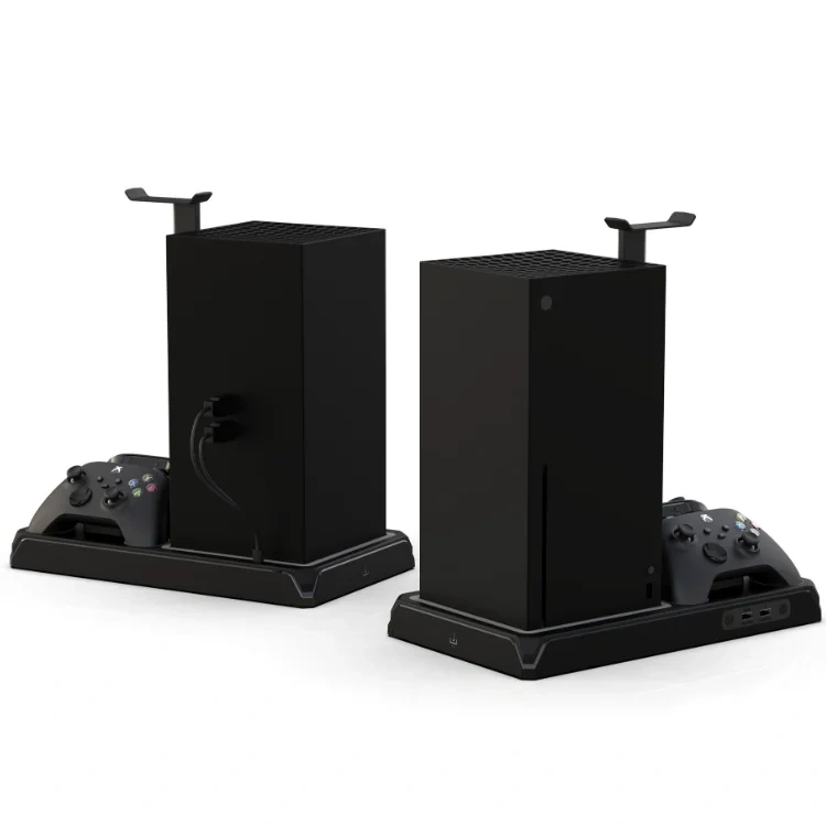 Game Console Vertical Stand Cooling Fan Charger Bracket For Xbox Series X/S LED Console Stand Controller Dual Charger Dock