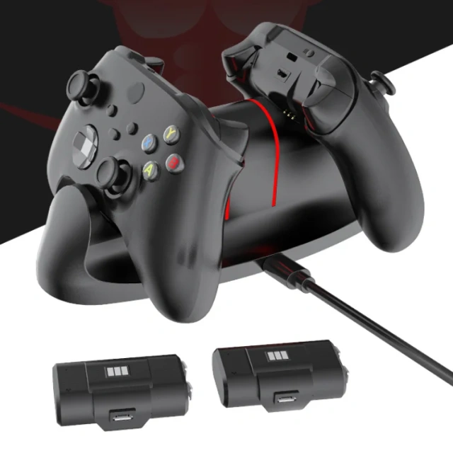 Dual Charging Dock Station Charger & 2 Batteries for Xbox One/Series S/X Wireless Controller Charger Stand Battery Set