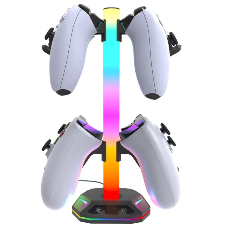 Multi-functional RGB Light Headphone Stand Controller Holder & Headset Holder for Xbox One/PS5 Controller Headset Display Stand