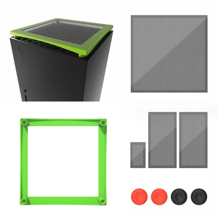 Dust-Proof Cover Kit Dust Filter Cover and Controller Thumb Grips for Xbox Series X Console Accessories Dust Cover