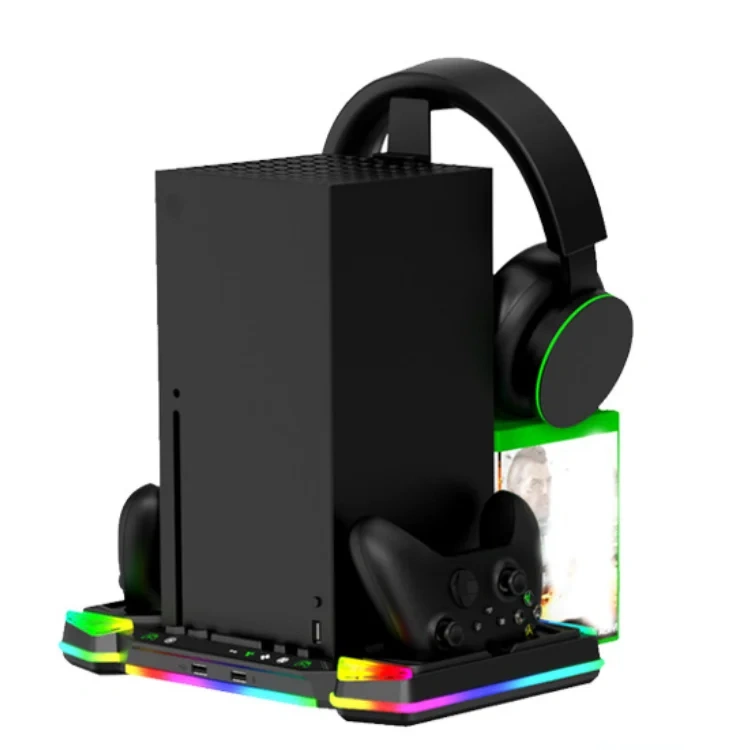 RGB Cooling Fan Charging Stand for Xbox Series X Accessories Storage Stand Controller Charger Charging Station