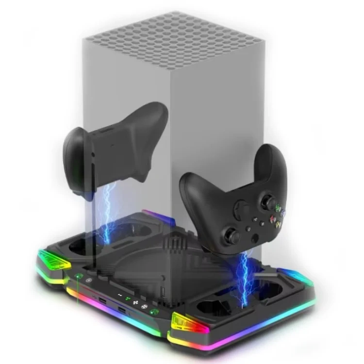 RGB Cooling Fan Charging Stand for Xbox Series X Accessories Storage Stand Controller Charger Charging Station