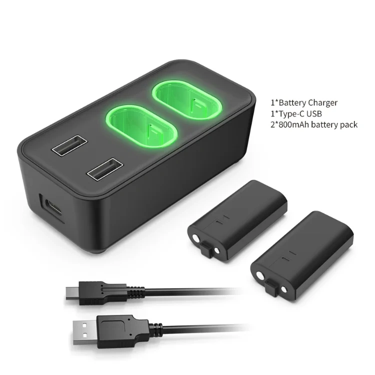 Dual Batteries Charging Kit for Xbox Series X S Controller 2pcs Rechargeable Battery Charger Charging Dock