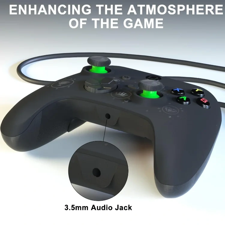 New design wired game controller with RGB light 3.5mm headphone jack for Xbox one Joystick Controller