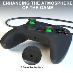 New design wired game controller with RGB light 3.5mm headphone jack for Xbox one Joystick Controller