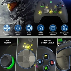 New design wired game controller with RGB light 3.5mm headphone jack for Xbox one Joystick Controller