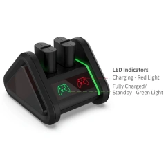 Dual Batteries Charging Kit with 2 x 1200mAh Battery for Xbox One/Series X S Controller Battery Pack Charger Charging Stand