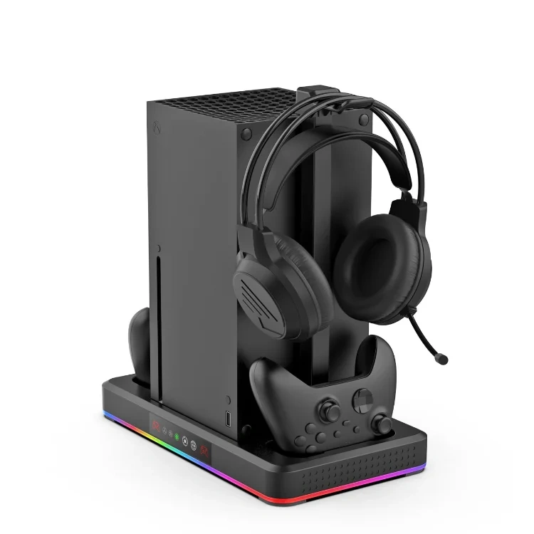 Multi-function Charging Stand Cooling Fan for Xbox Series S/X Console Charging Station Dual Wireless Controller Charger Dock