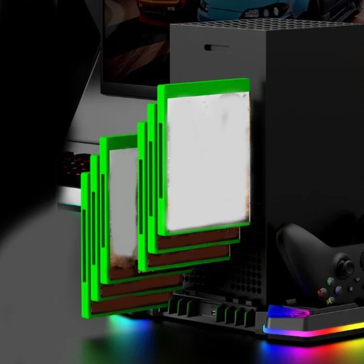 RGB Cooling Fan Charging Stand for Xbox Series X Accessories Storage Stand Controller Charger Charging Station