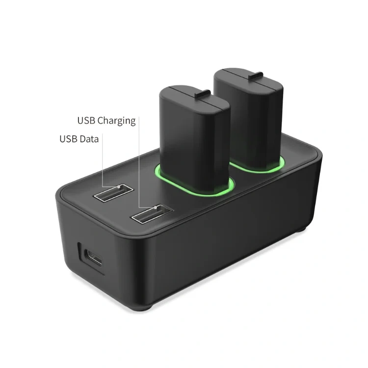 Dual Batteries Charging Kit for Xbox Series X S Controller 2pcs Rechargeable Battery Charger Charging Dock