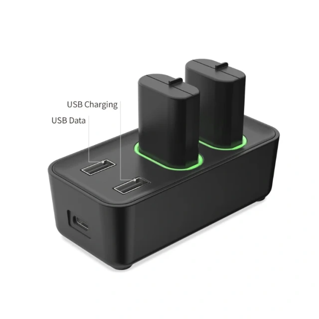 Dual Batteries Charging Kit for Xbox Series X S Controller 2pcs Rechargeable Battery Charger Charging Dock