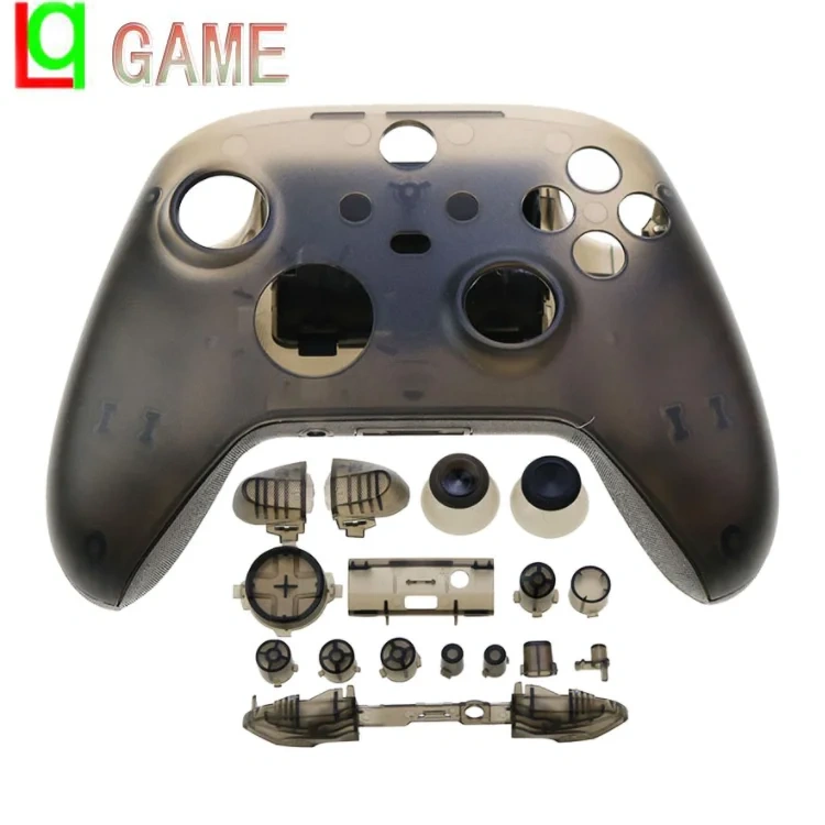 Clear Black Housing Shell with Buttons for Xbox Series S/X Controller Replacement Shell Case