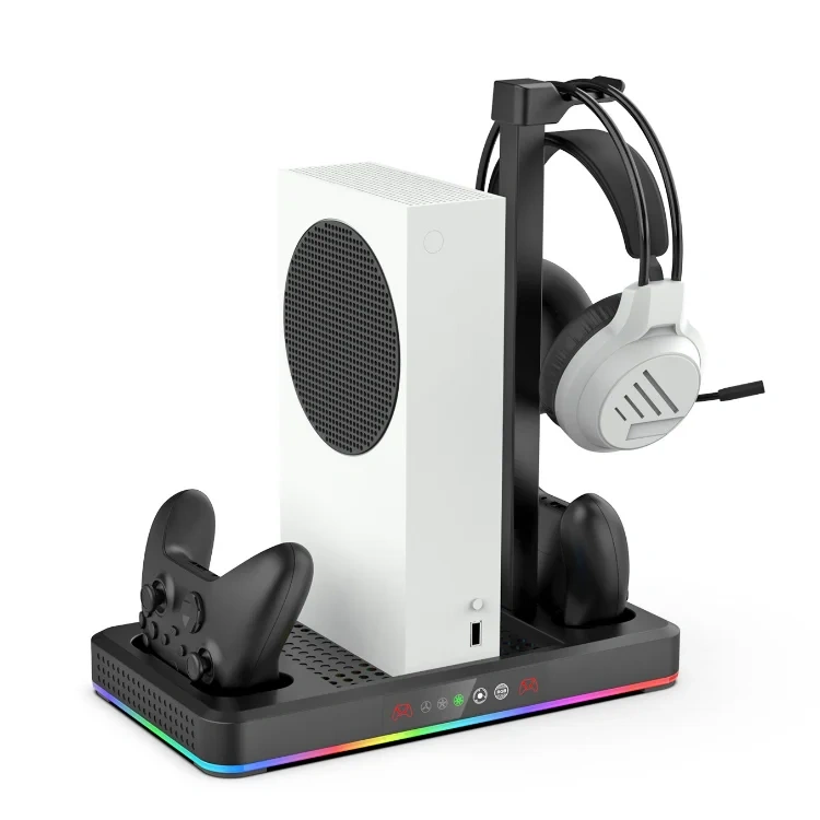 Multi-function Charging Stand Cooling Fan for Xbox Series S/X Console Charging Station Dual Wireless Controller Charger Dock