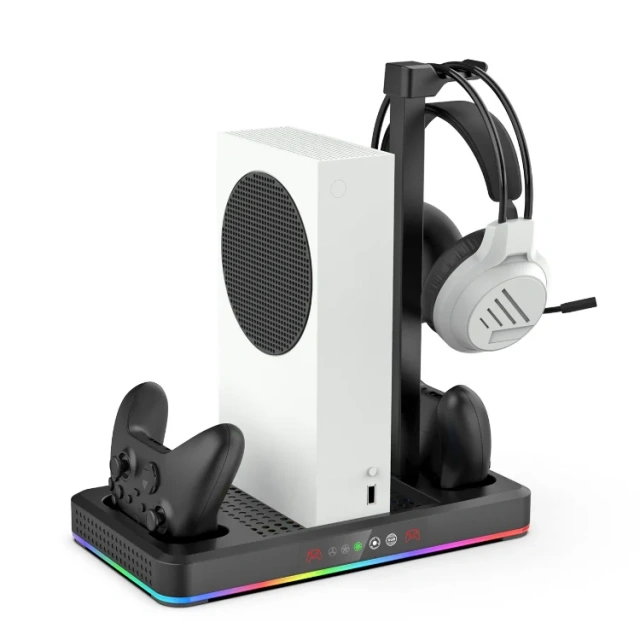 Multi-function Charging Stand Cooling Fan for Xbox Series S/X Console Charging Station Dual Wireless Controller Charger Dock