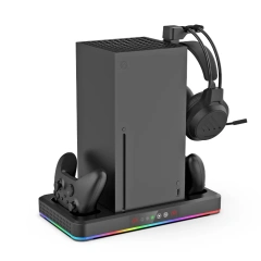 Multi-function Charging Stand Cooling Fan for Xbox Series S/X Console Charging Station Dual Wireless Controller Charger Dock