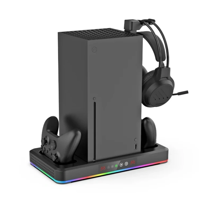 Multi-function Charging Stand Cooling Fan for Xbox Series S/X Console Charging Station Dual Wireless Controller Charger Dock