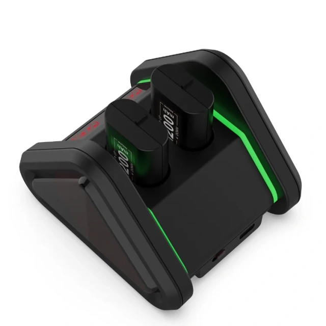 Dual Batteries Charging Kit with 2 x 1200mAh Battery for Xbox One/Series X S Controller Battery Pack Charger Charging Stand