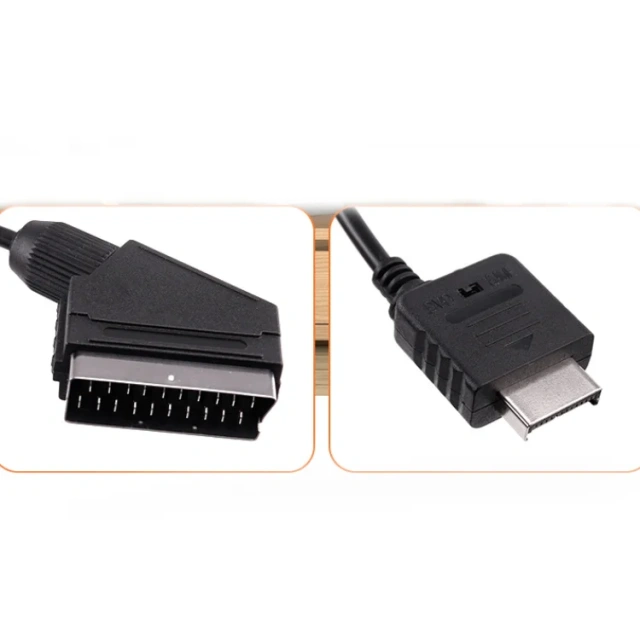 Game Accessories 1.8m Black High-quality Scrart Cable Cord For PS1/PS2/PS3 Console Shared Displayport Scart Cable Lead