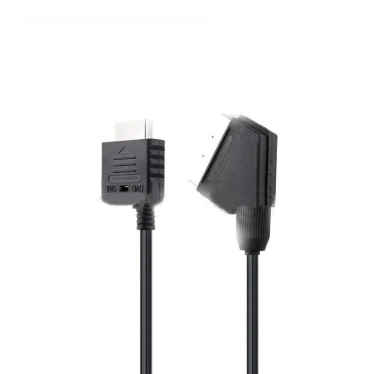 Game Accessories 1.8m Black High-quality Scrart Cable Cord For PS1/PS2/PS3 Console Shared Displayport Scart Cable Lead